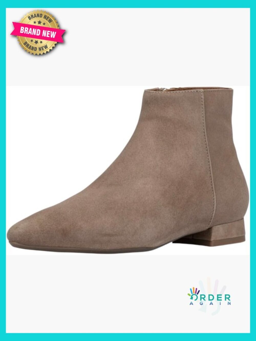 Suede Ankle Booties with Inside Zipper Water Resistant Fall Fashion